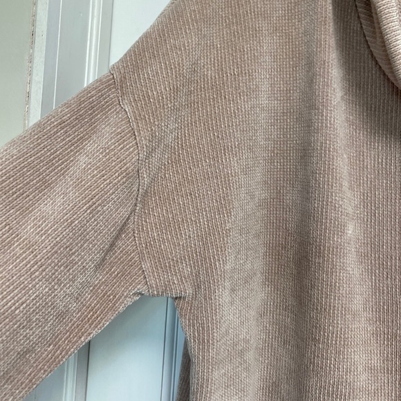 Spring & Mercer XL Pullover Chenille cowl neck light Rose Front Pocket - Picture 8 of 16